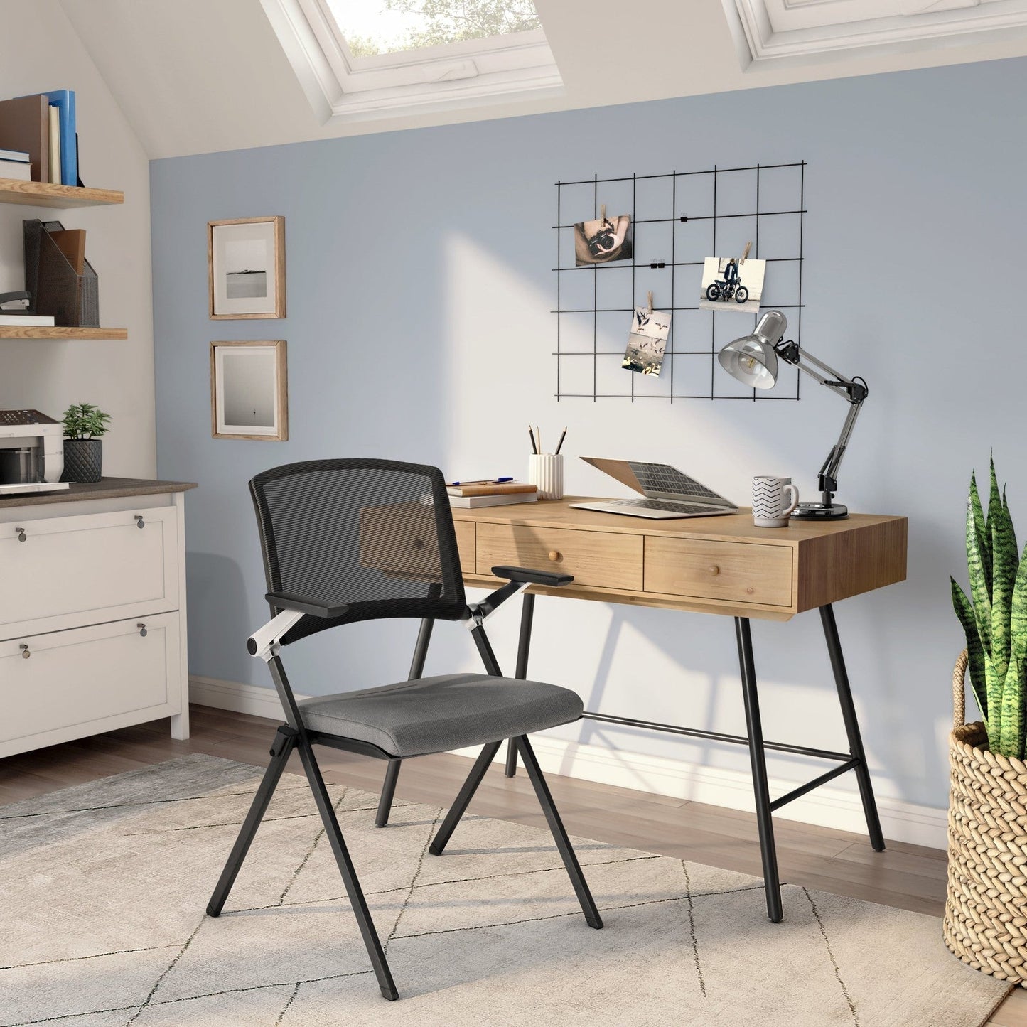 Chaise visiteur empilable Hilma de style européen - Lot de 2