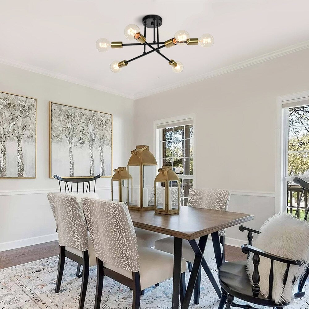 Plafonnier semi-encastré moderne en métal Sputnik de 60 cm (23,62 po)