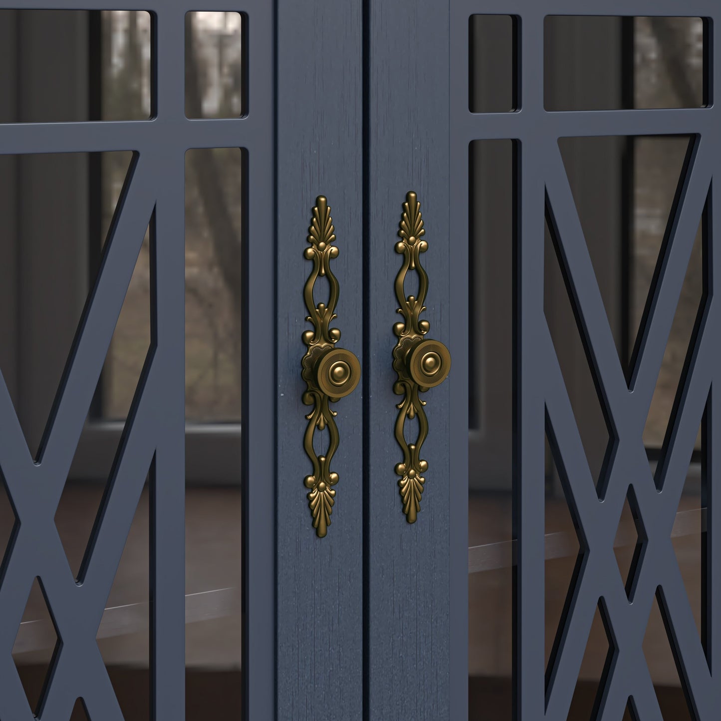 Buffet d'appoint de cuisine en bois de style vintage de 63 po de largeur