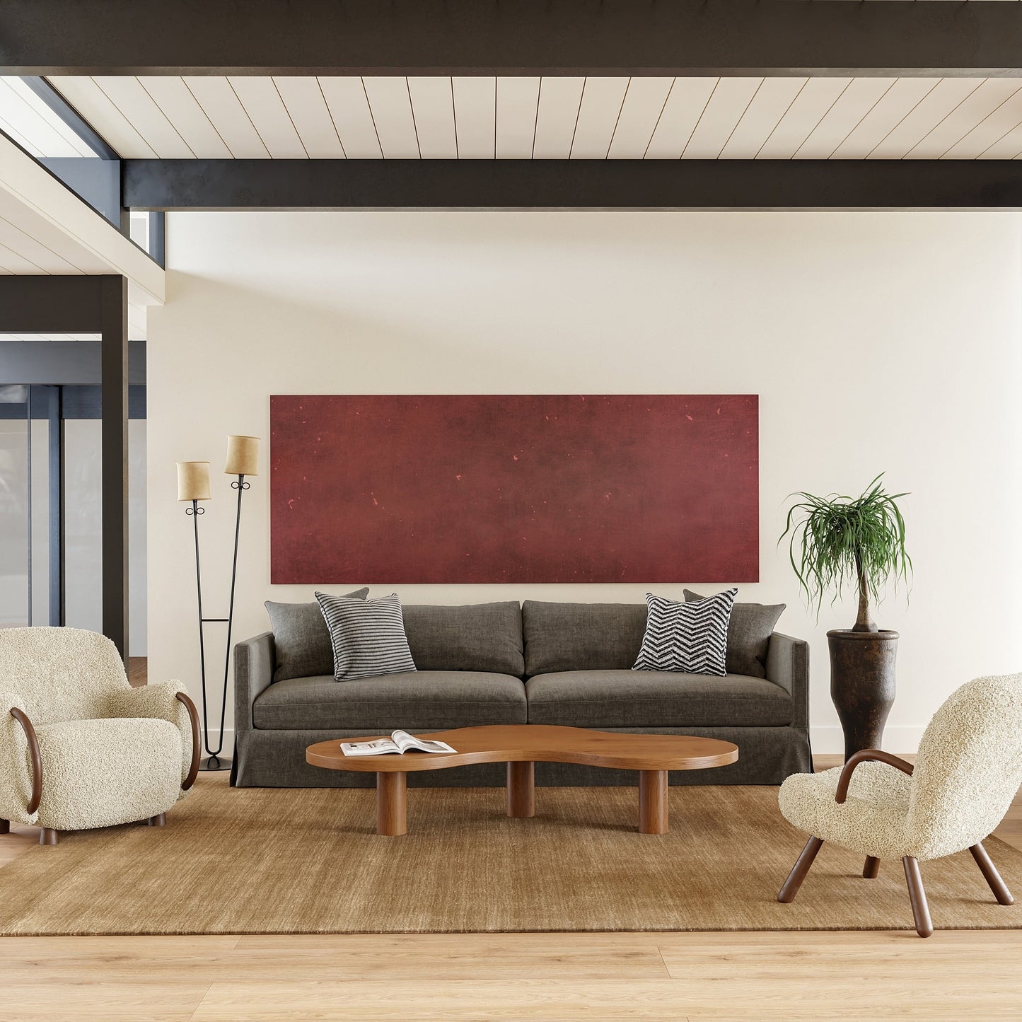 Tapis Nuloom Arrel en laine mélangée mouchetée