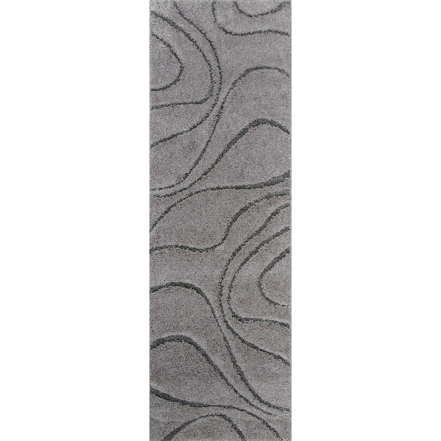 Tapis Shag contemporain Nuloom Krista à motifs tourbillonnants