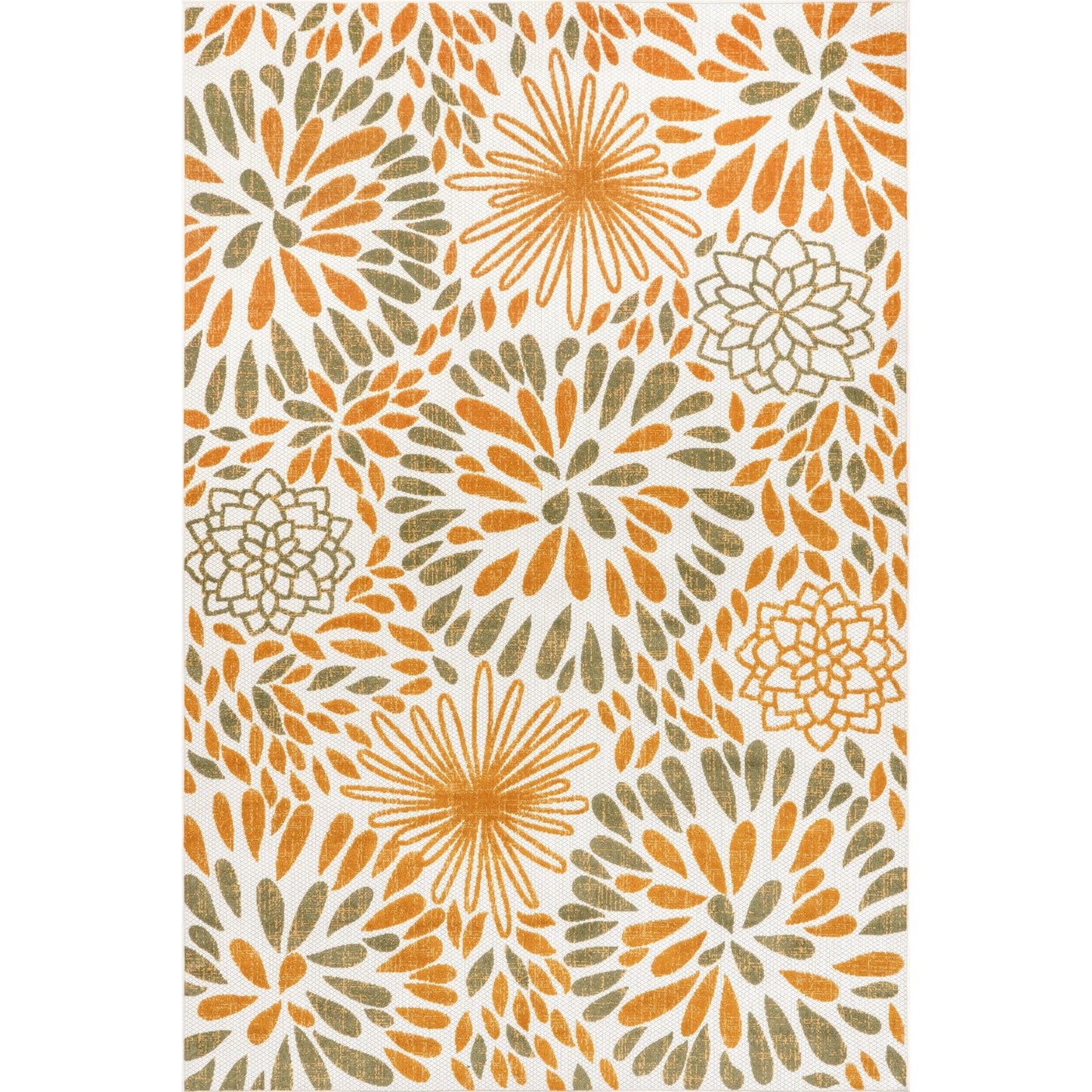 Tapis d'intérieur/extérieur à motif floral audacieux Nuloom Ronda