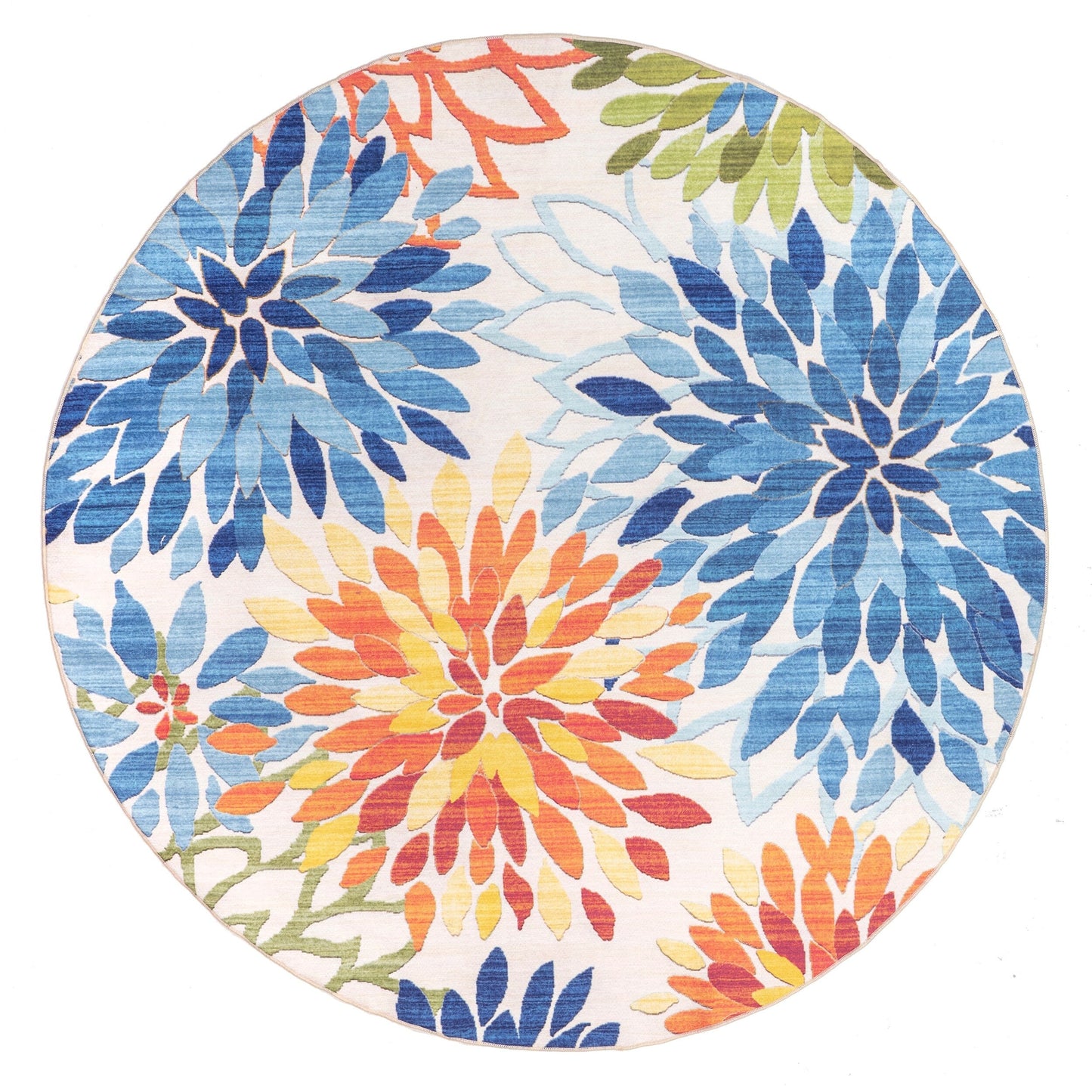 Tapis d'intérieur/extérieur lavable en machine à motif floral Nuloom Rosana