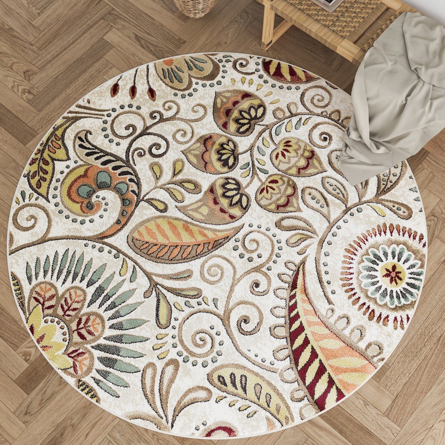 Tapis d'intérieur floral moderne Caprice du milieu du siècle