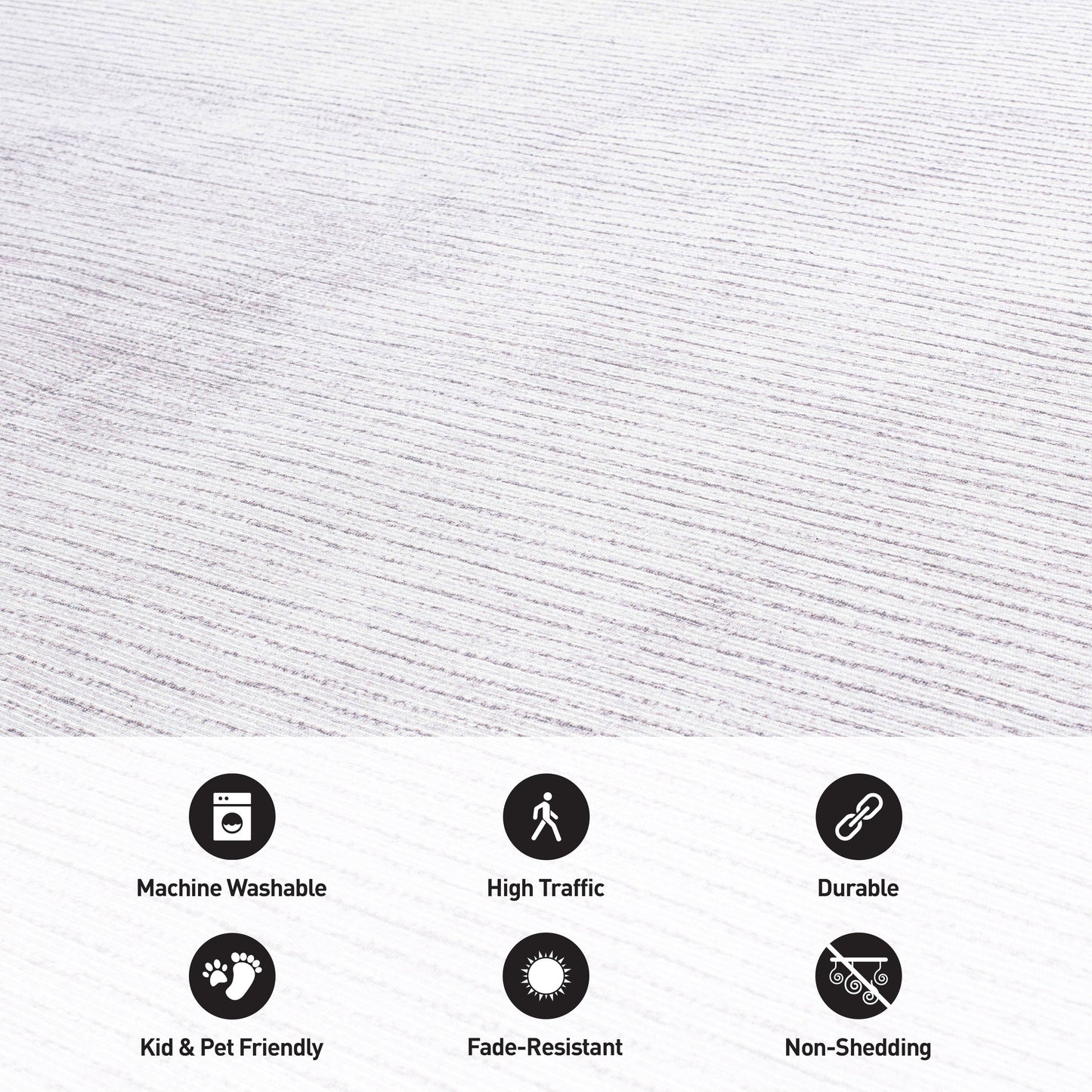 Tapis contemporain à rayures vieillies lavable en machine