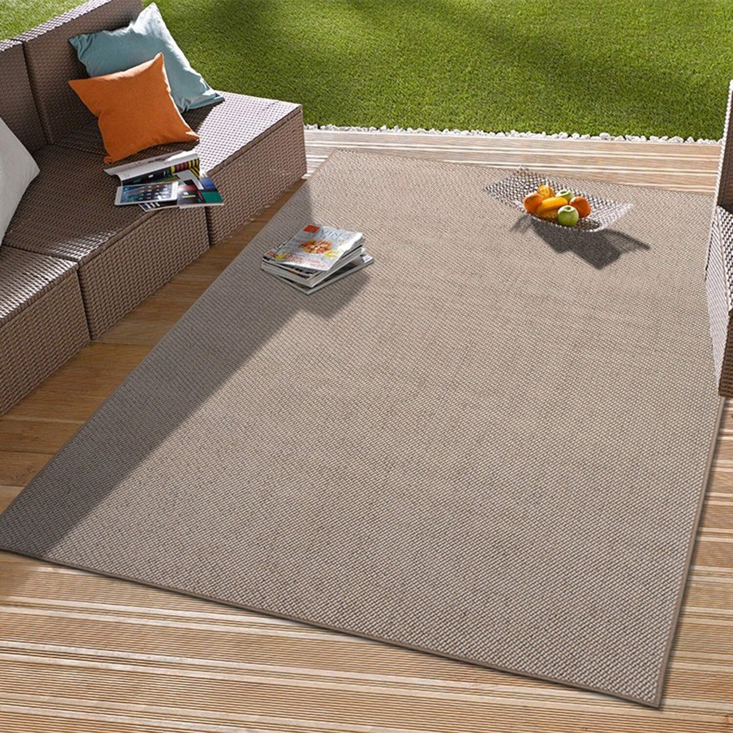 Tapis contemporain solide pour intérieur/extérieur