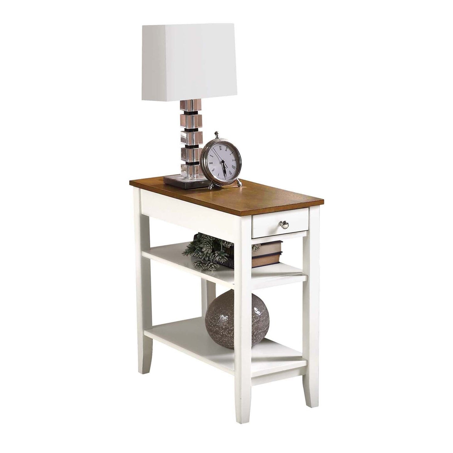 Table d'appoint à 1 tiroir et étagères American Heritage de Convenience Concepts