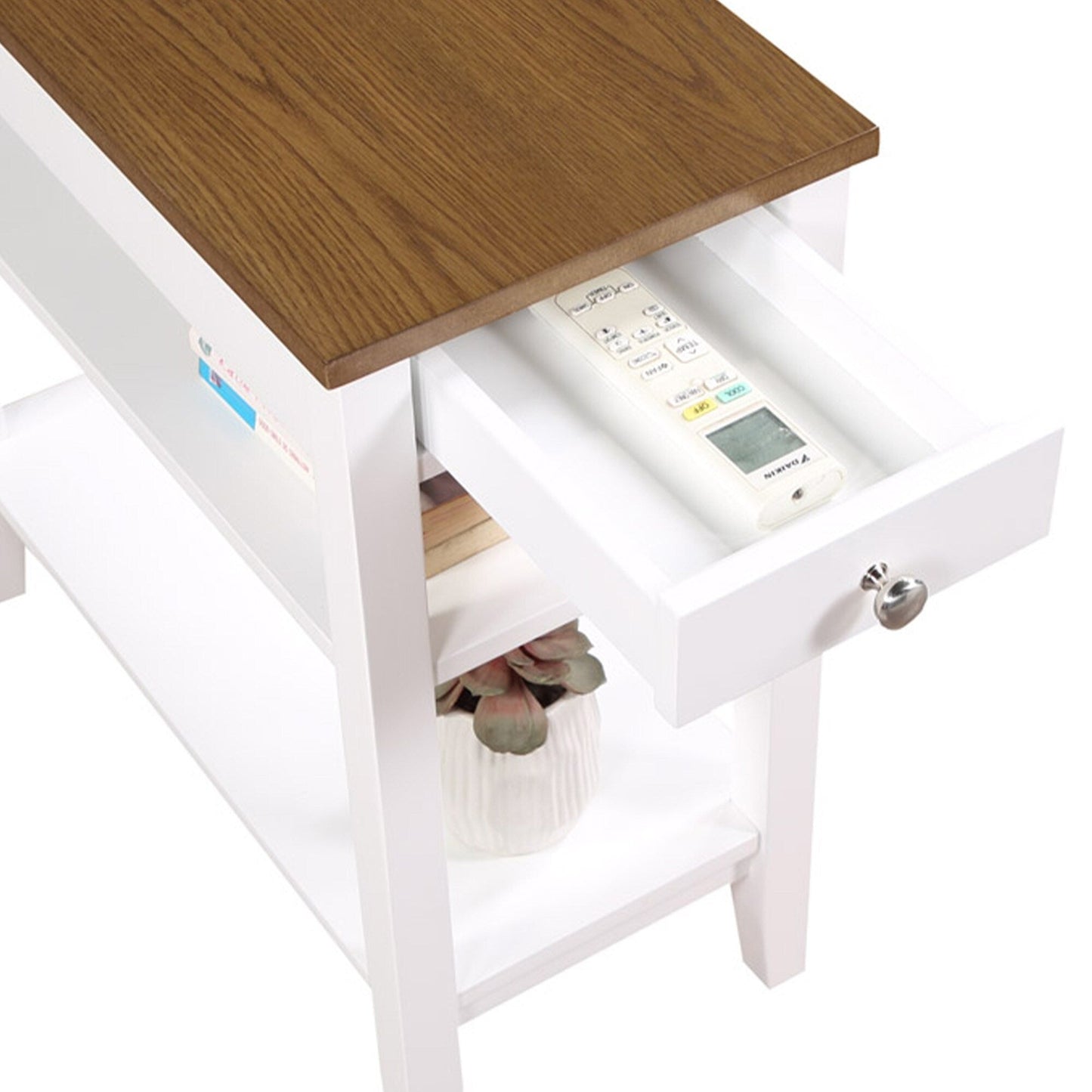 Table d'appoint à 1 tiroir et étagères American Heritage de Convenience Concepts