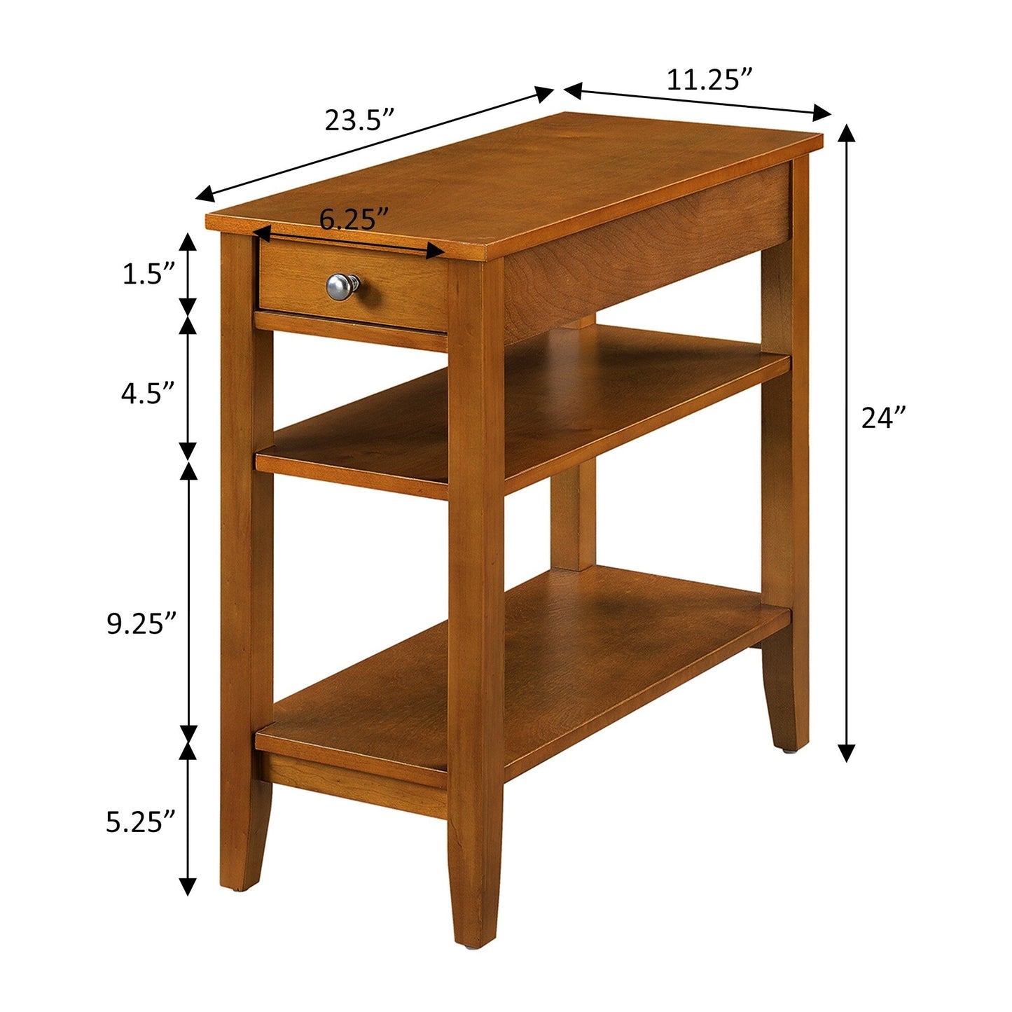 Table d'appoint à 1 tiroir et étagères American Heritage de Convenience Concepts
