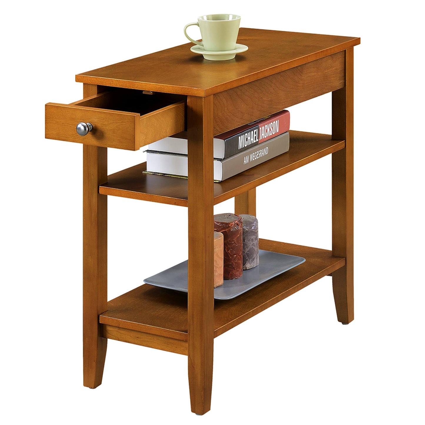 Table d'appoint à 1 tiroir et étagères American Heritage de Convenience Concepts