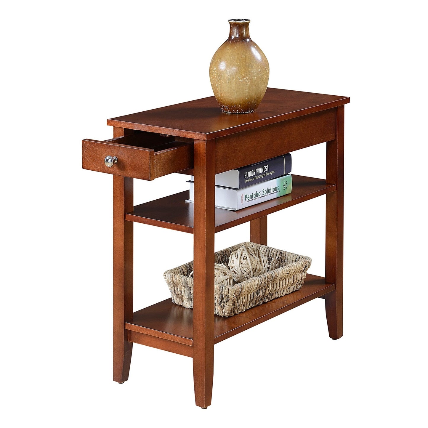 Table d'appoint à 1 tiroir et étagères American Heritage de Convenience Concepts