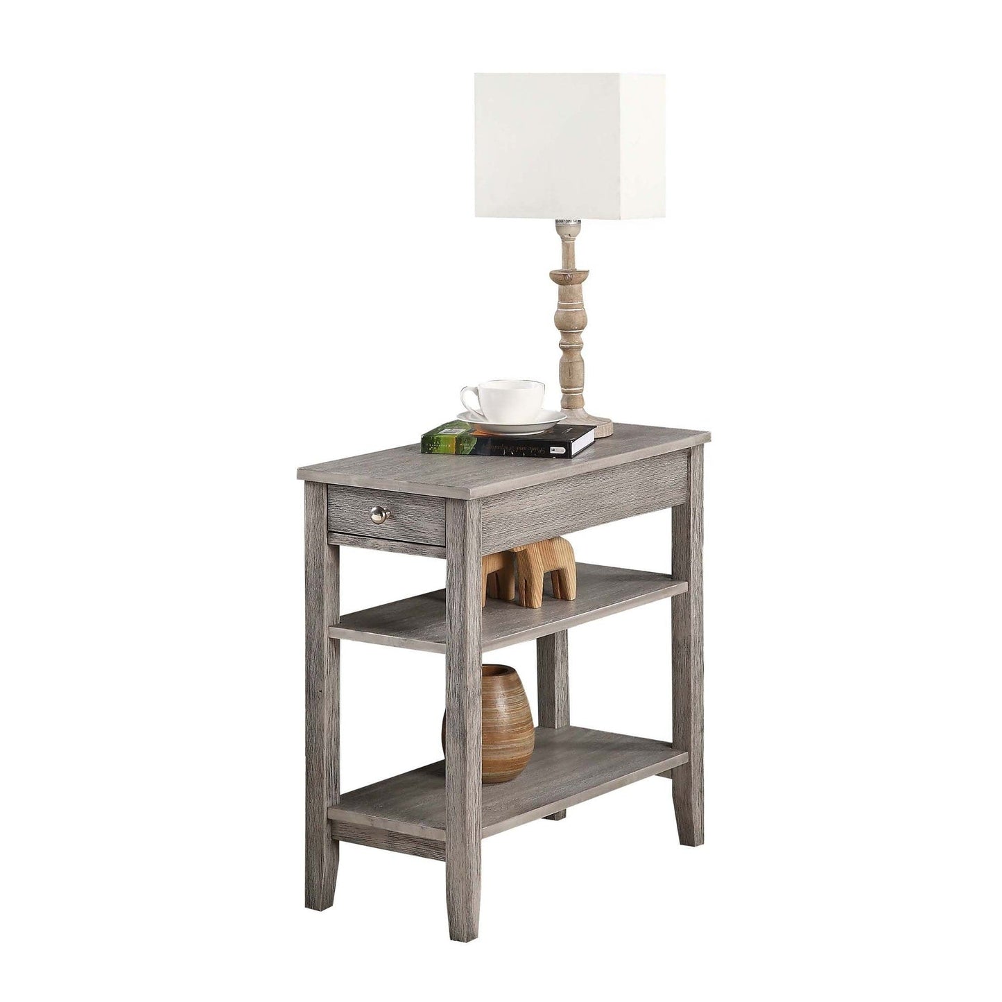Table d'appoint à 1 tiroir et étagères American Heritage de Convenience Concepts