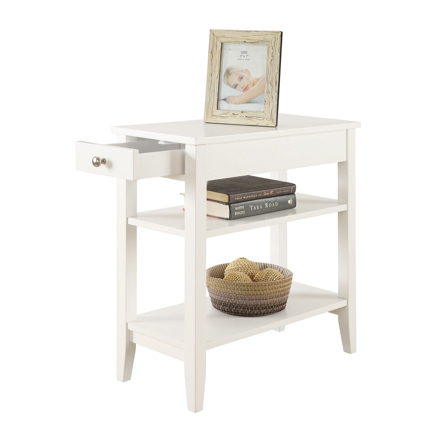 Table d'appoint à 1 tiroir et étagères American Heritage de Convenience Concepts