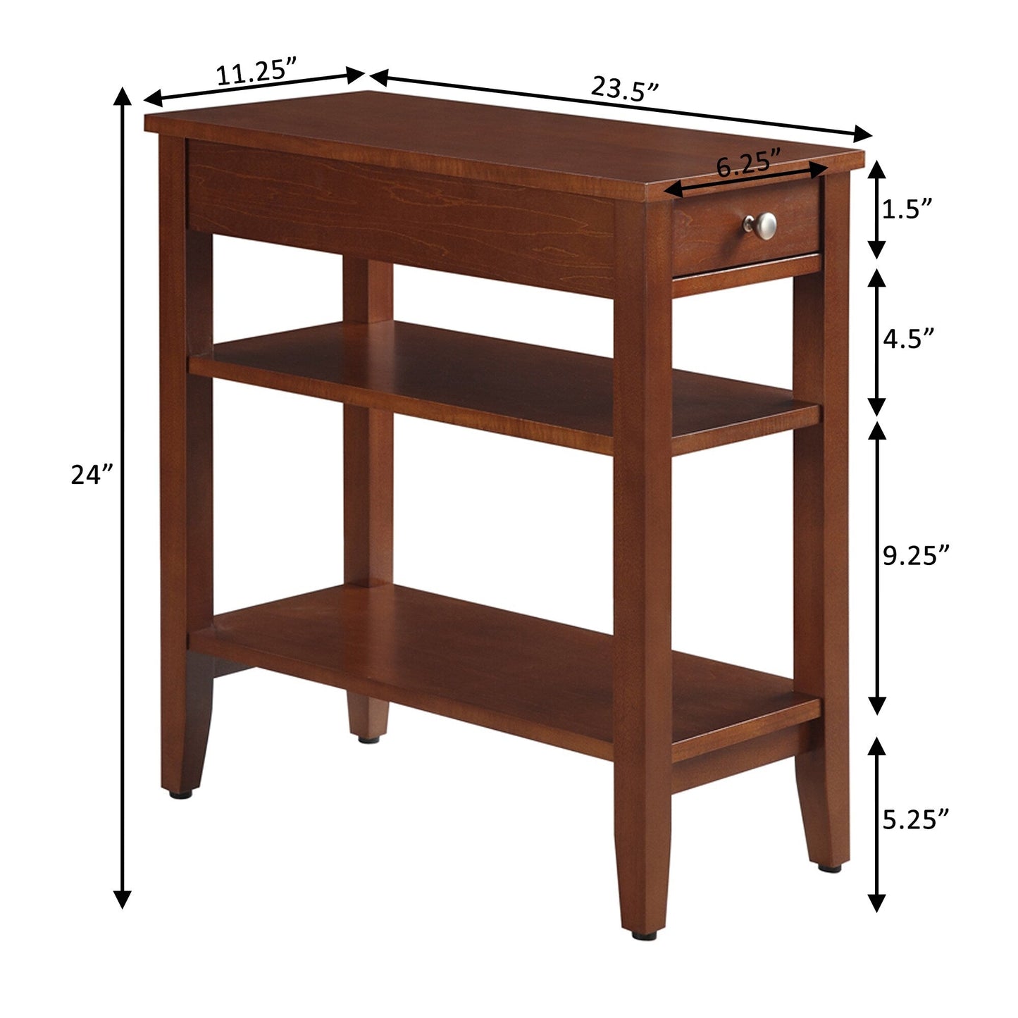 Table d'appoint à 1 tiroir et étagères American Heritage de Convenience Concepts