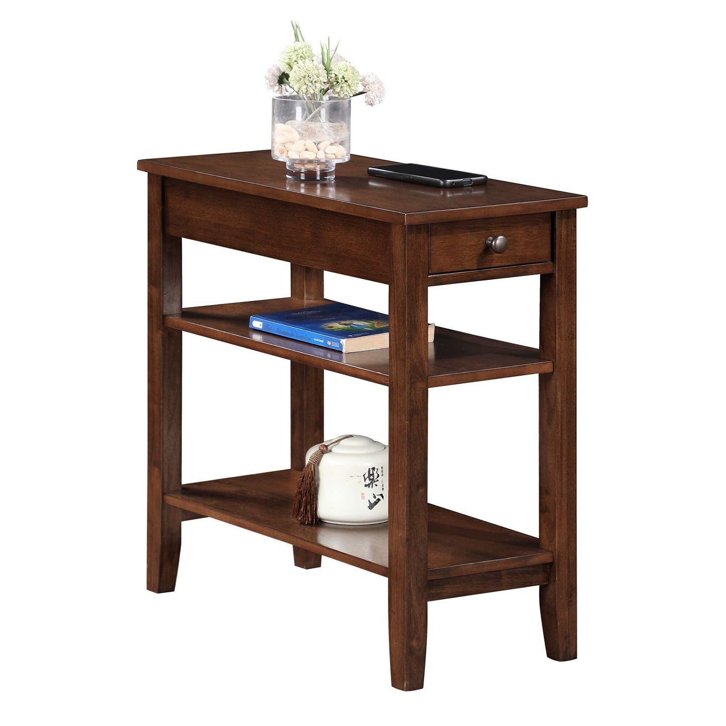 Table d'appoint à 1 tiroir et étagères American Heritage de Convenience Concepts