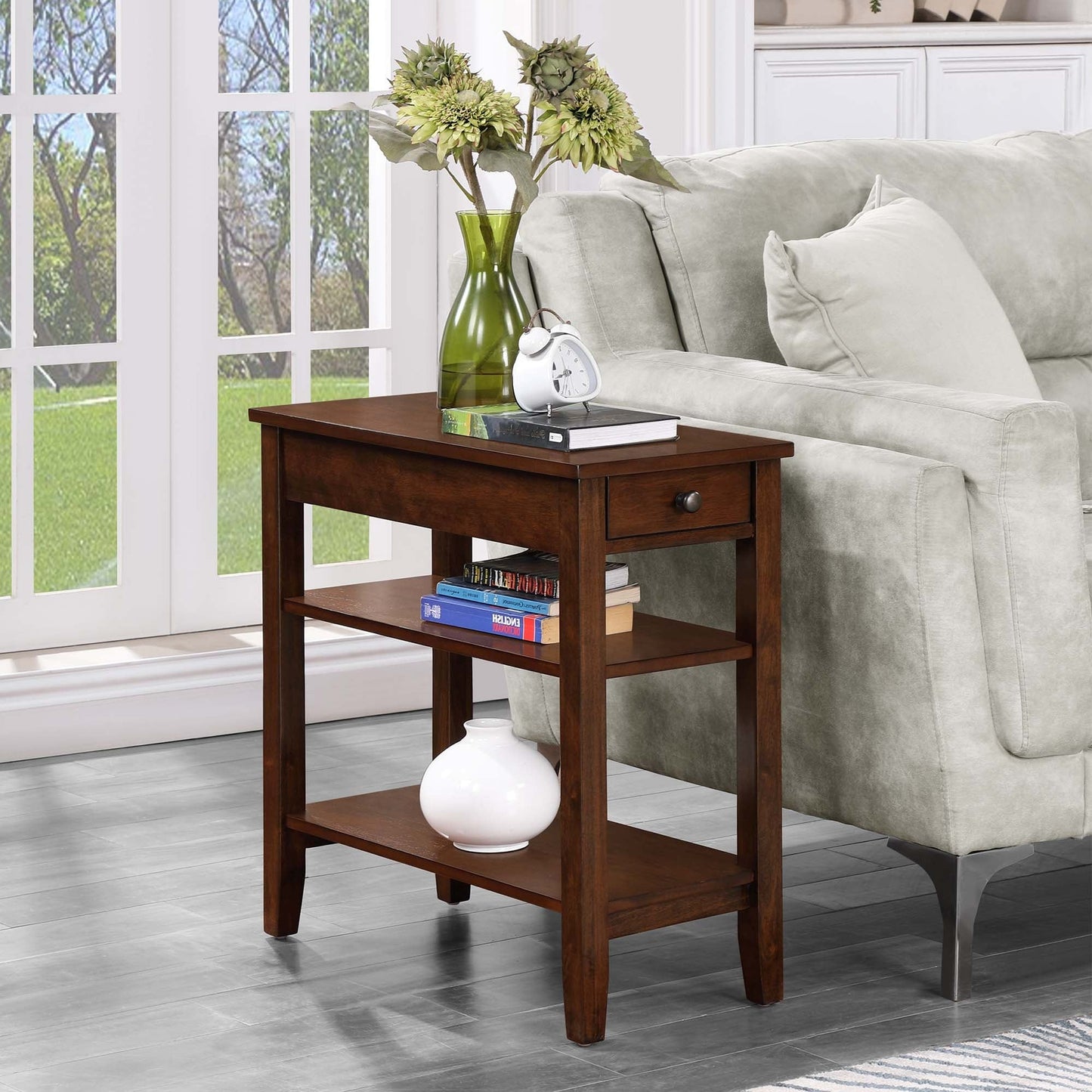 Table d'appoint à 1 tiroir et étagères American Heritage de Convenience Concepts
