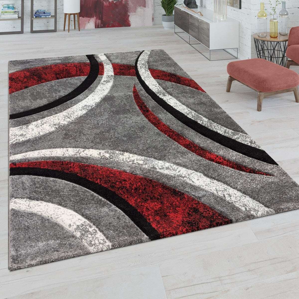 Tapis moderne pour salon au design abstrait