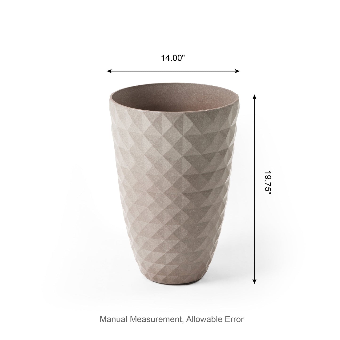 Glitzhome 19.75 H Eco-Friendly Oversized Faux Ceramic Diamond Textured Tall Planter Porch Flowerpot (Set of 2)