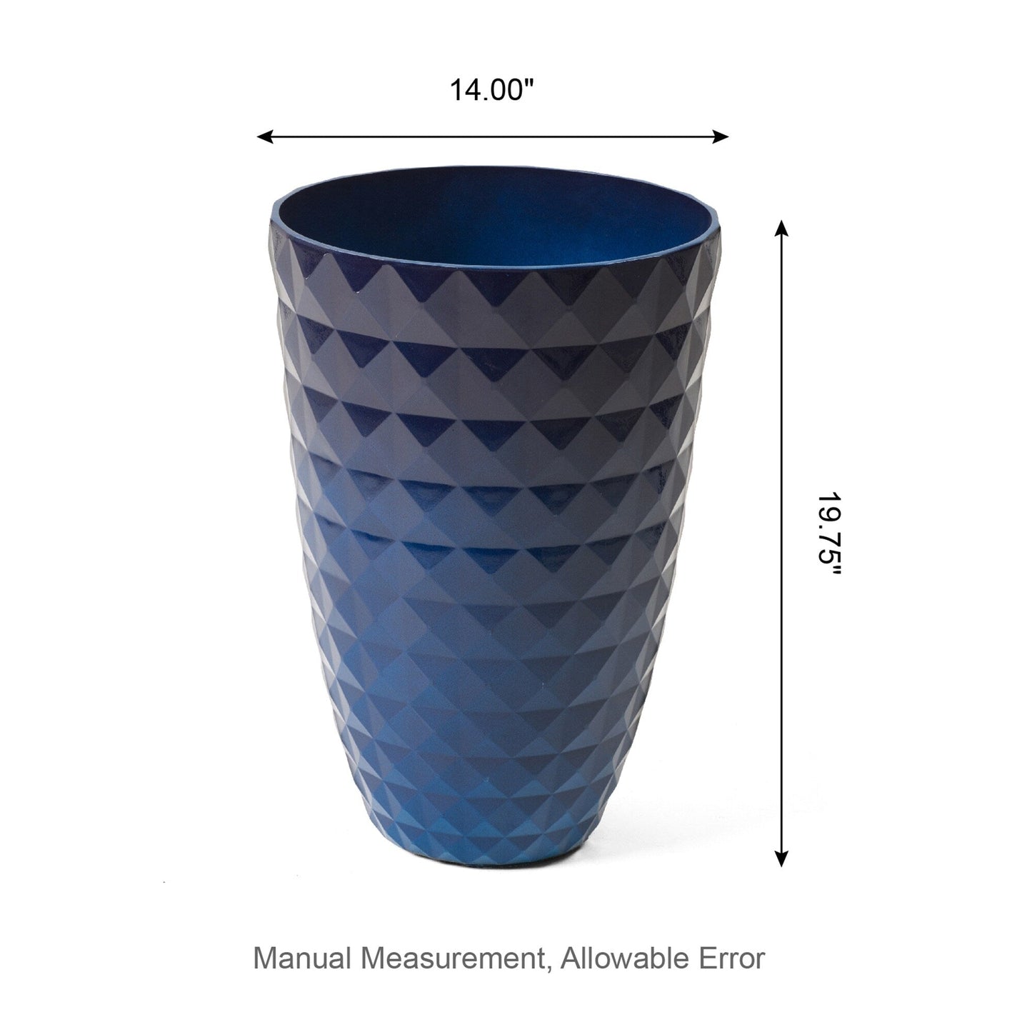 Glitzhome 19.75 H Eco-Friendly Oversized Faux Ceramic Diamond Textured Tall Planter Porch Flowerpot (Set of 2)