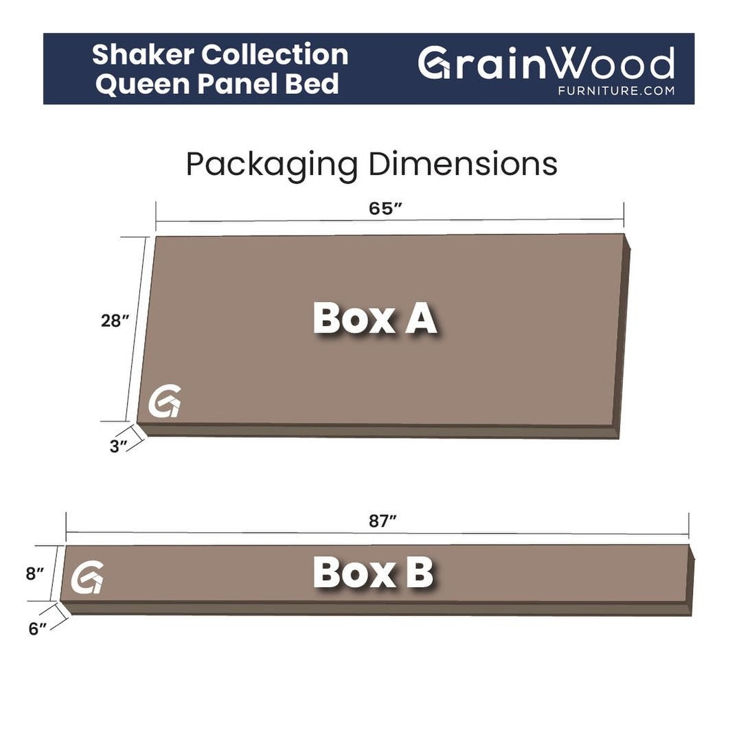 Lit plateforme en bois massif de style shaker avec meubles en bois de grain