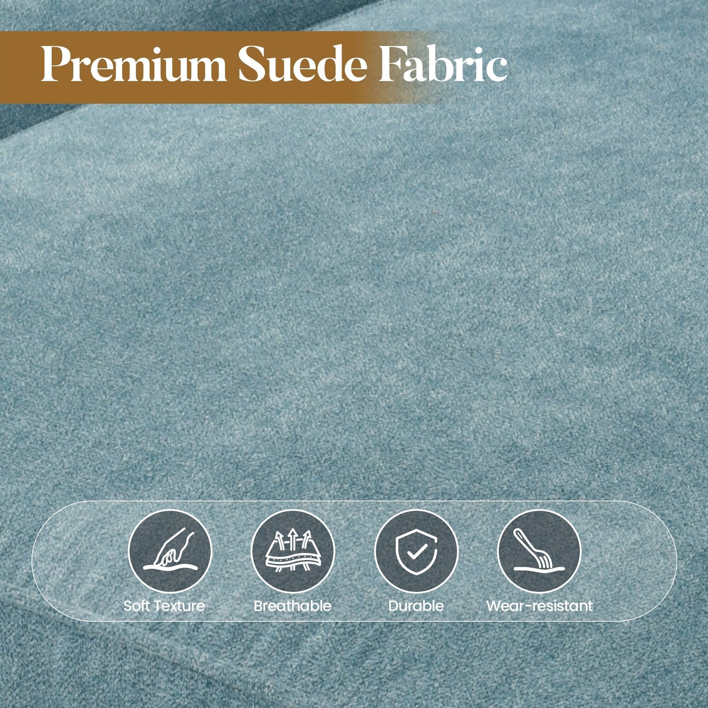 Canapé 3 places rembourré HOOOWOOO Mid-Century avec pieds en bois pour salon