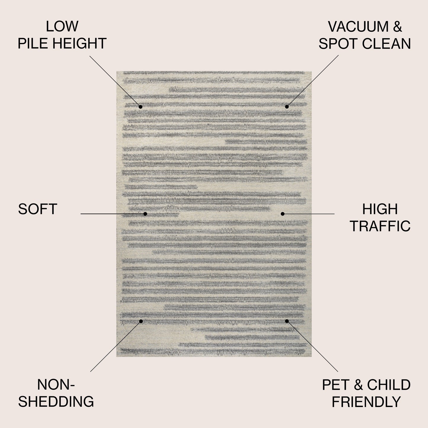 JONATHAN Y Tapis moderne à rayures berbères Aksil