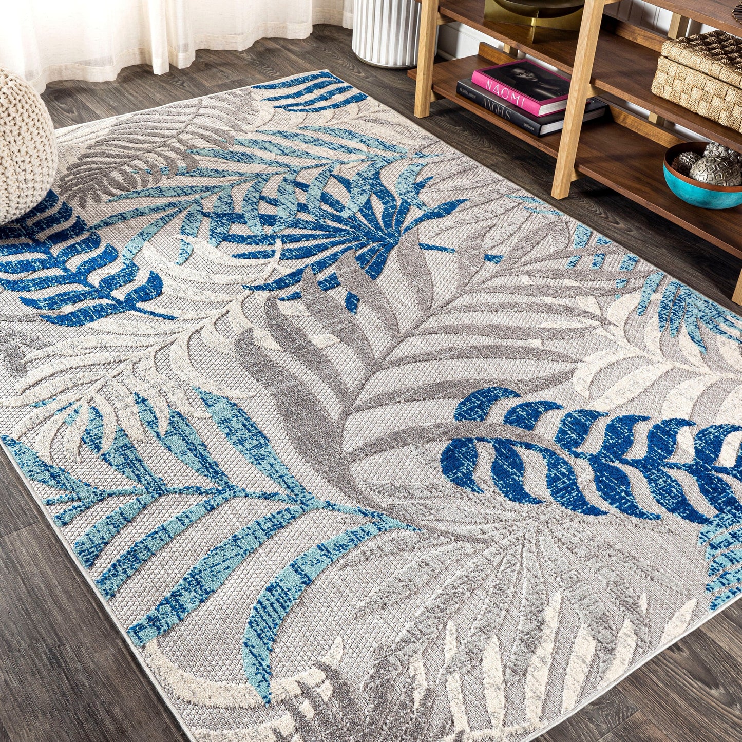 Tapis d'intérieur/extérieur à feuilles de palmier JONATHAN Y Aydin