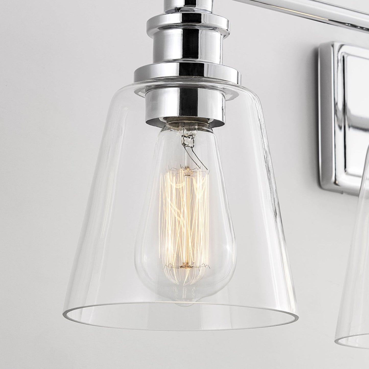 Applique de salle de bain KAWOTI à 4 lampes avec abat-jour en verre