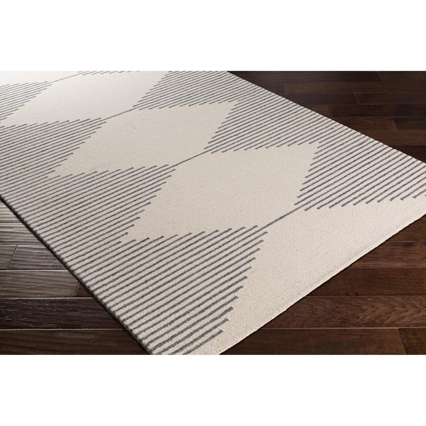 Tapis touffeté à la main minimaliste Livabliss Granada à motif losanges