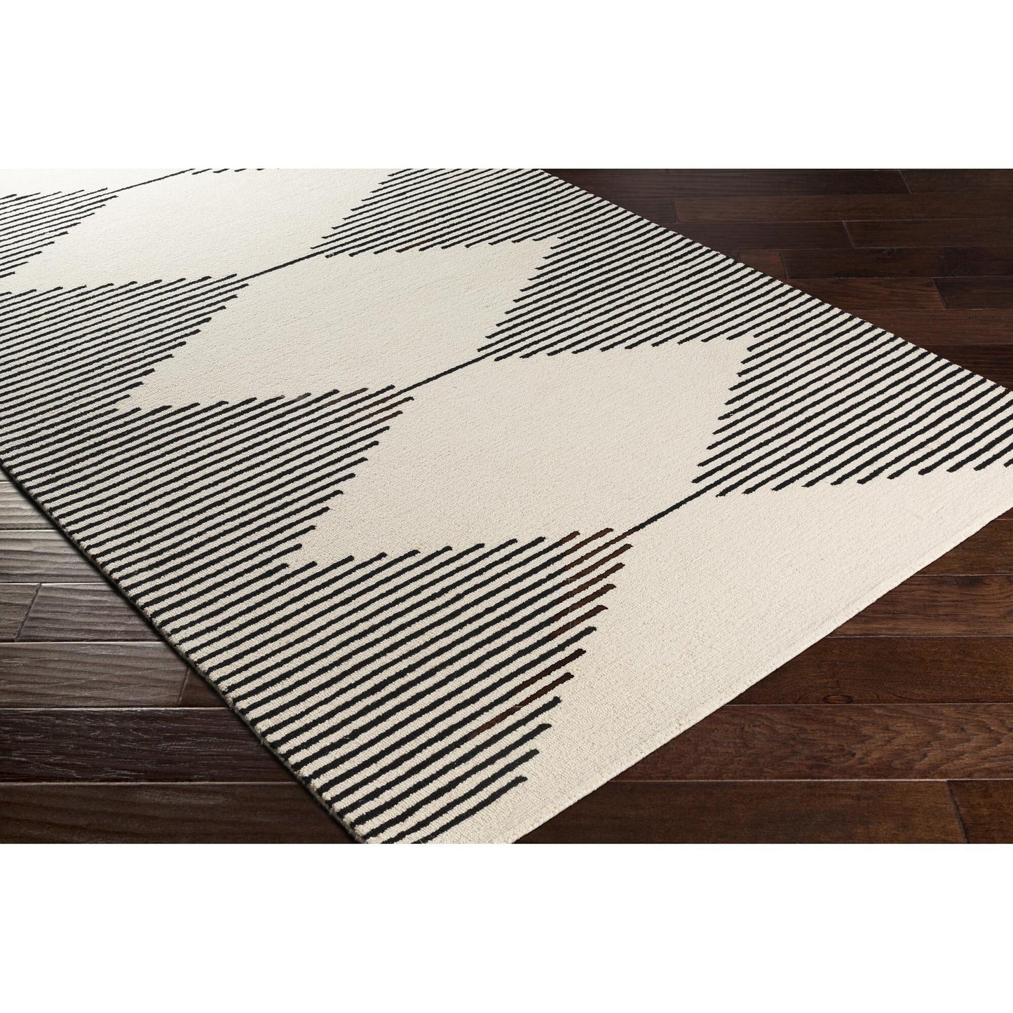 Tapis touffeté à la main minimaliste Livabliss Granada à motif losanges