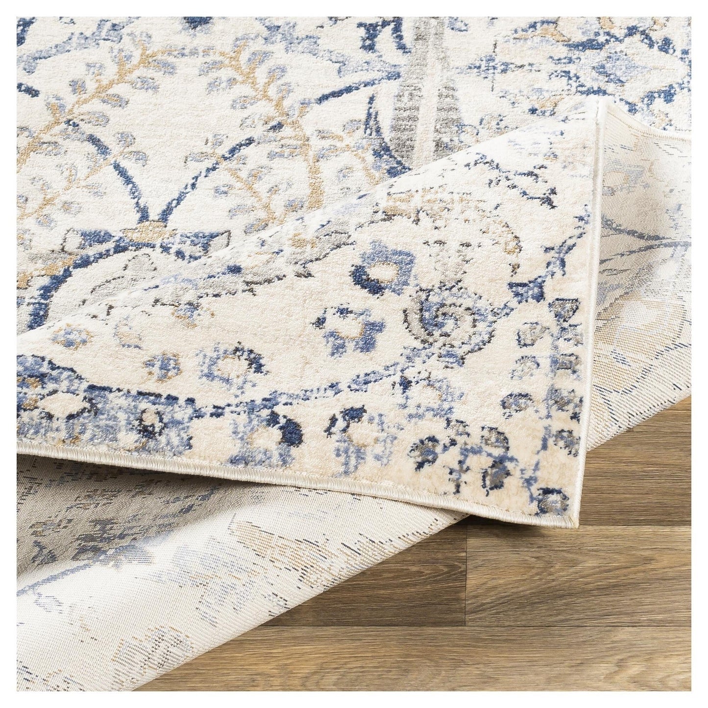 Tapis médaillon traditionnel Livabliss Indigo revisité