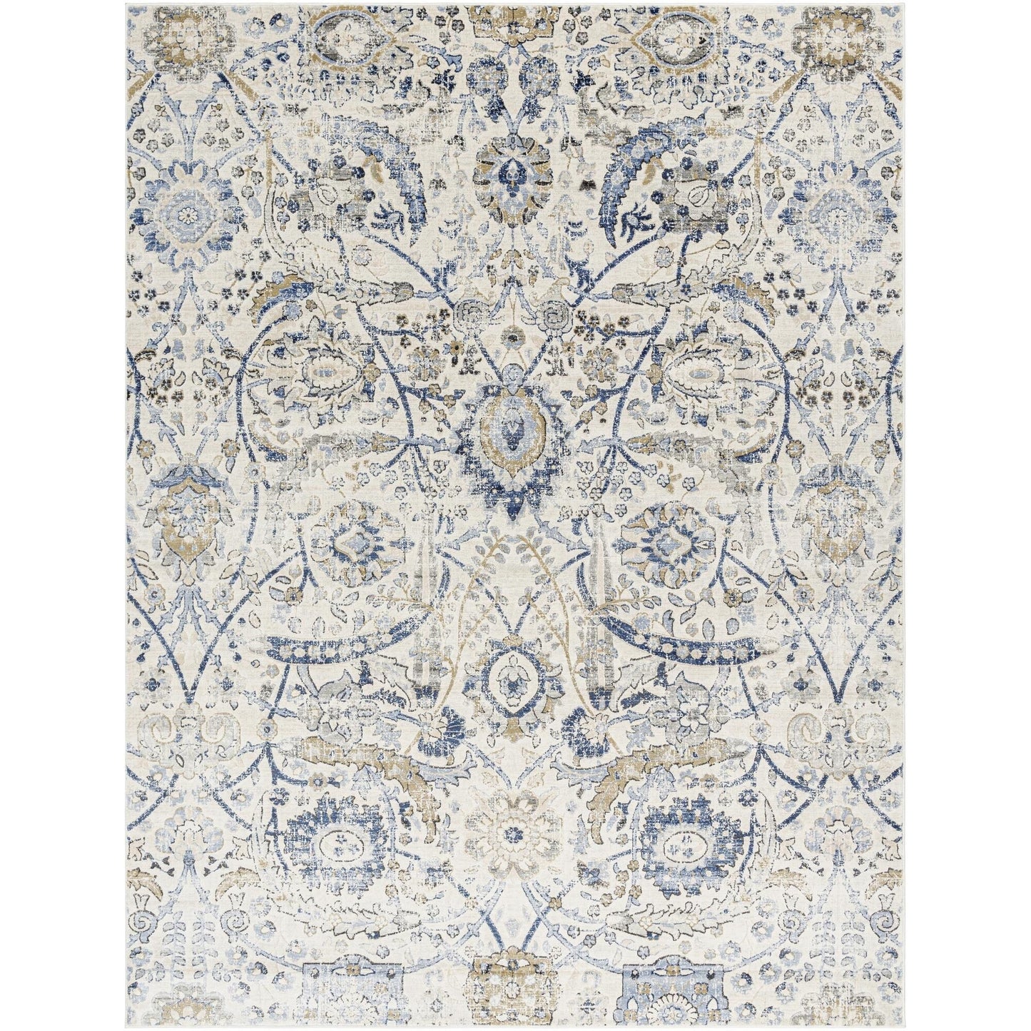 Tapis médaillon traditionnel Livabliss Indigo revisité