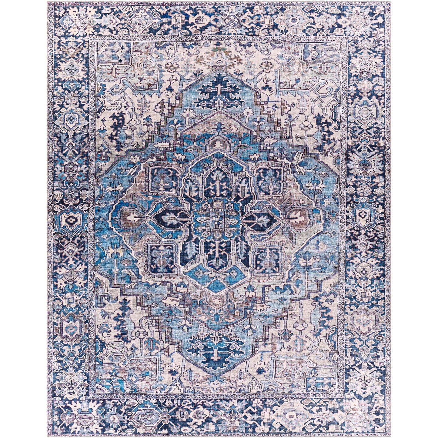 Tapis médaillon traditionnel Livabliss Iris revisité