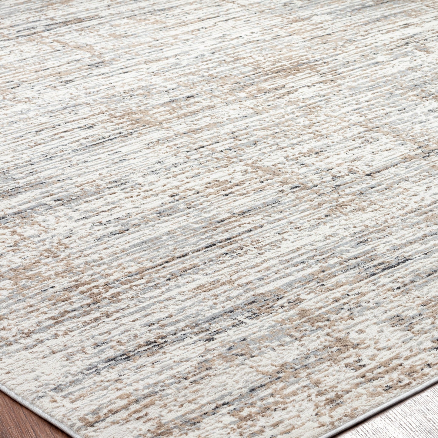 Tapis à rayures abstraites modernes et contemporaines à poils longs Lumina