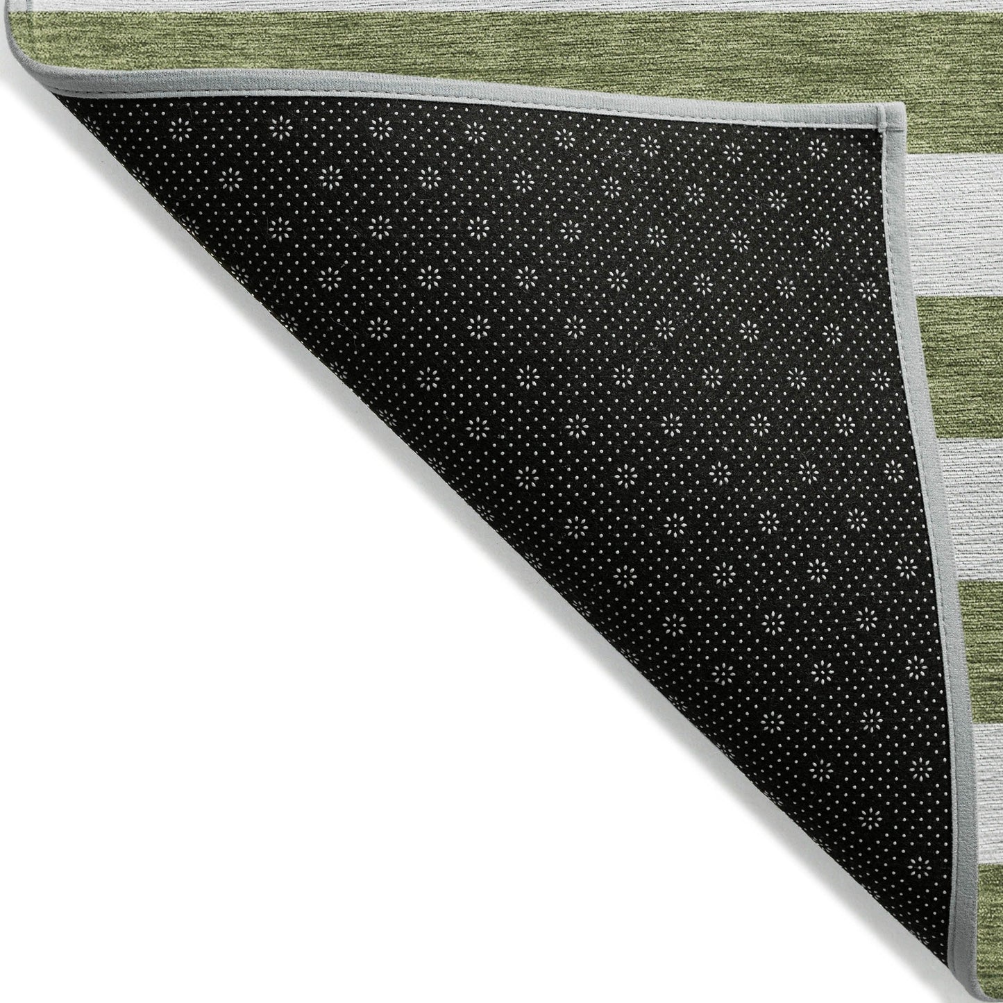 Machine Washable Indoor/ Outdoor Cabana Stripe Chantille Rug