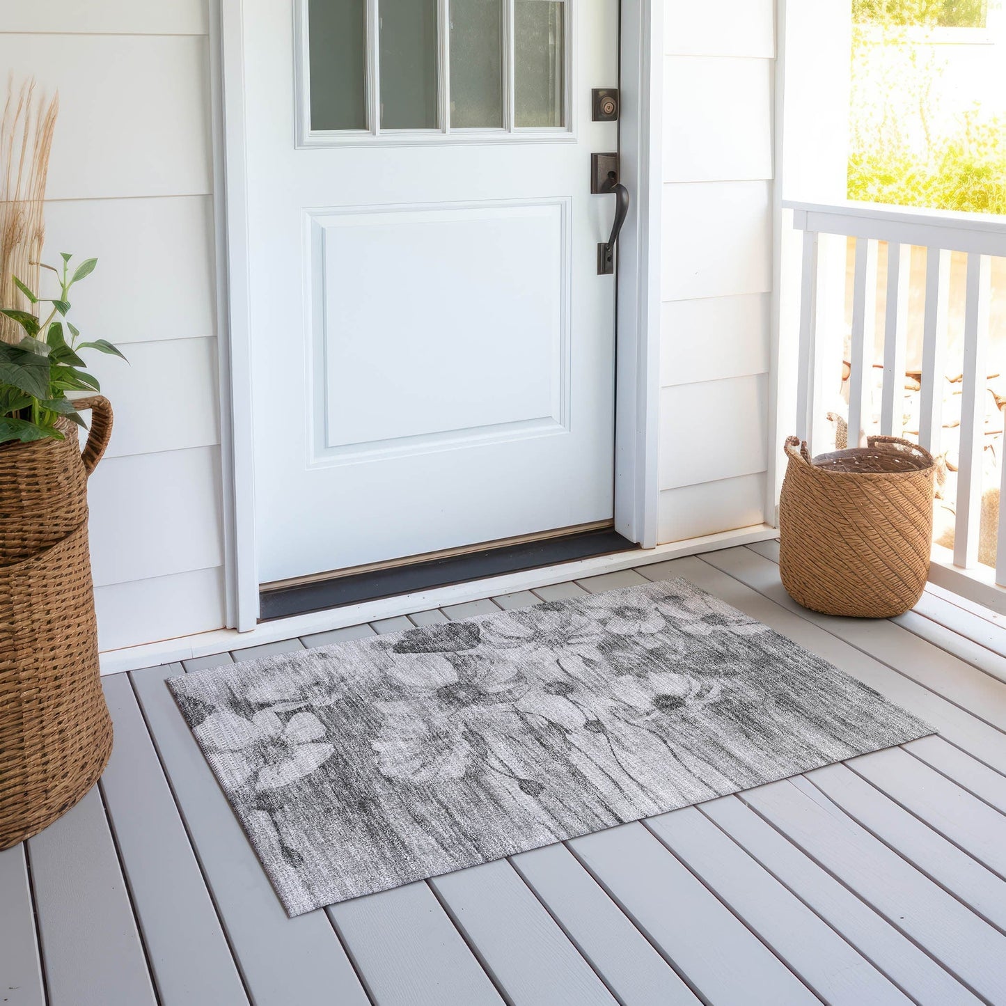 Tapis floral moderne Chantille lavable en machine pour intérieur/extérieur