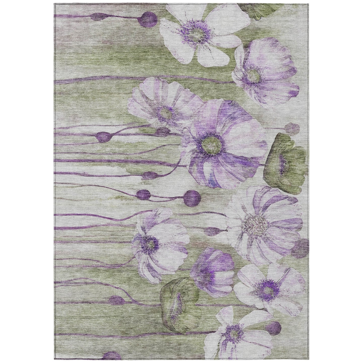 Tapis floral moderne Chantille lavable en machine pour intérieur/extérieur