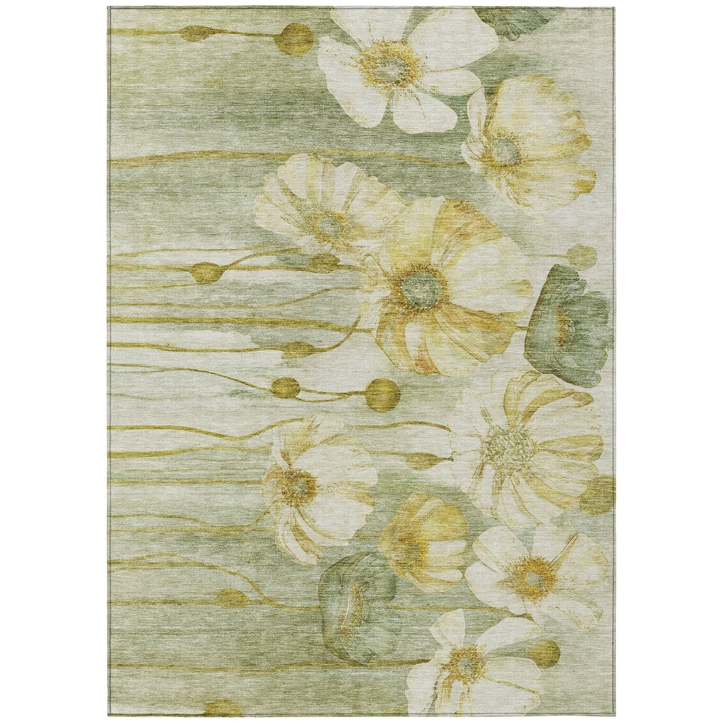 Tapis floral moderne Chantille lavable en machine pour intérieur/extérieur