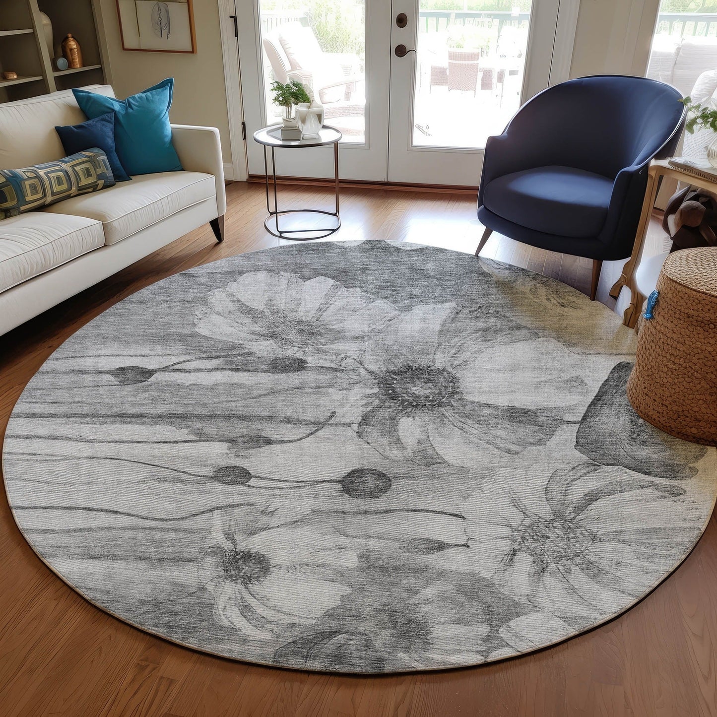 Tapis floral moderne Chantille lavable en machine pour intérieur/extérieur