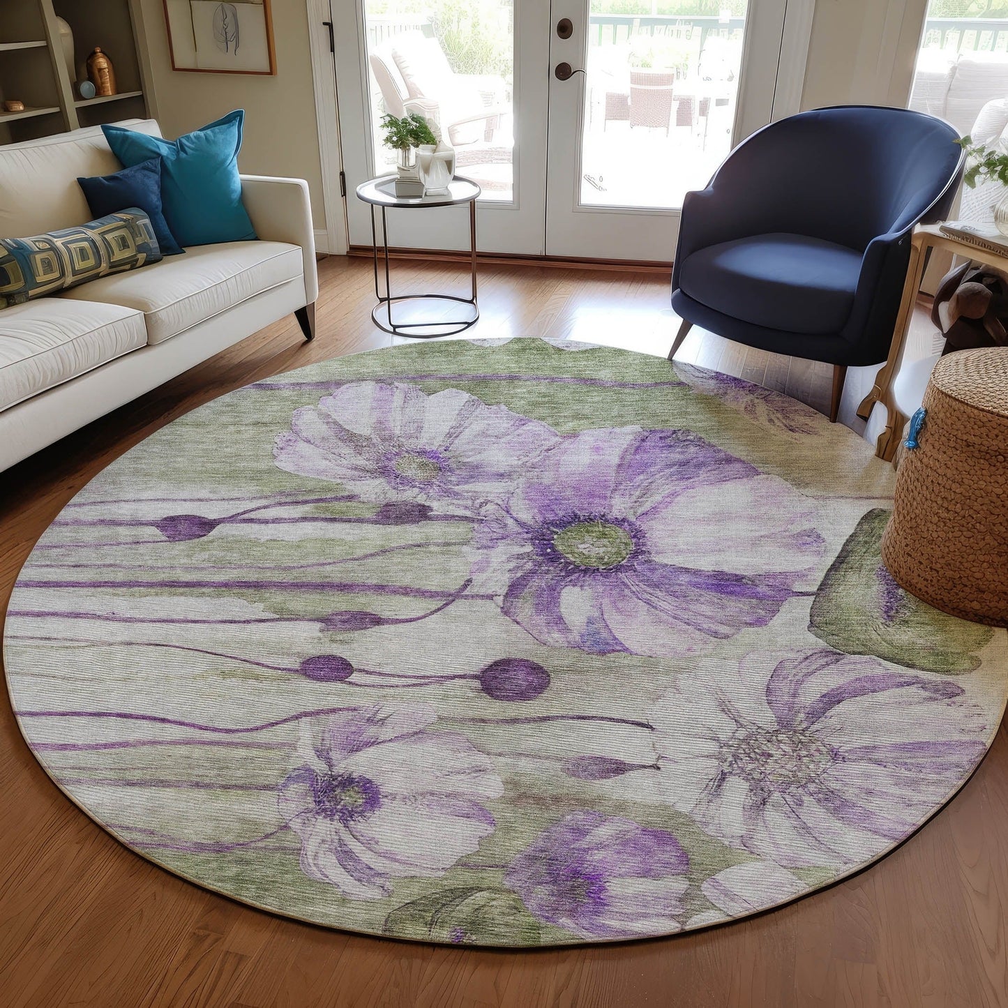 Tapis floral moderne Chantille lavable en machine pour intérieur/extérieur