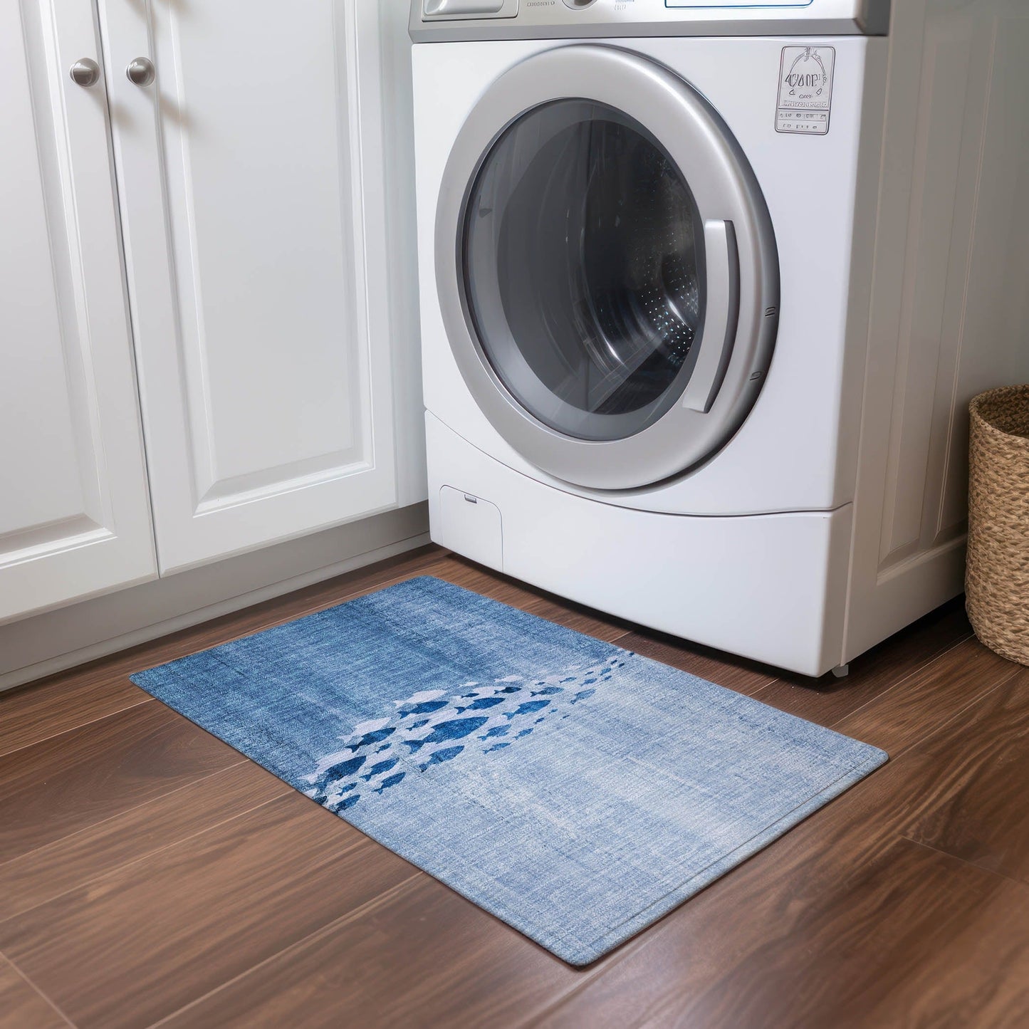 Machine Washable Indoor/ Outdoor Chantille Modern Sea Life Rug