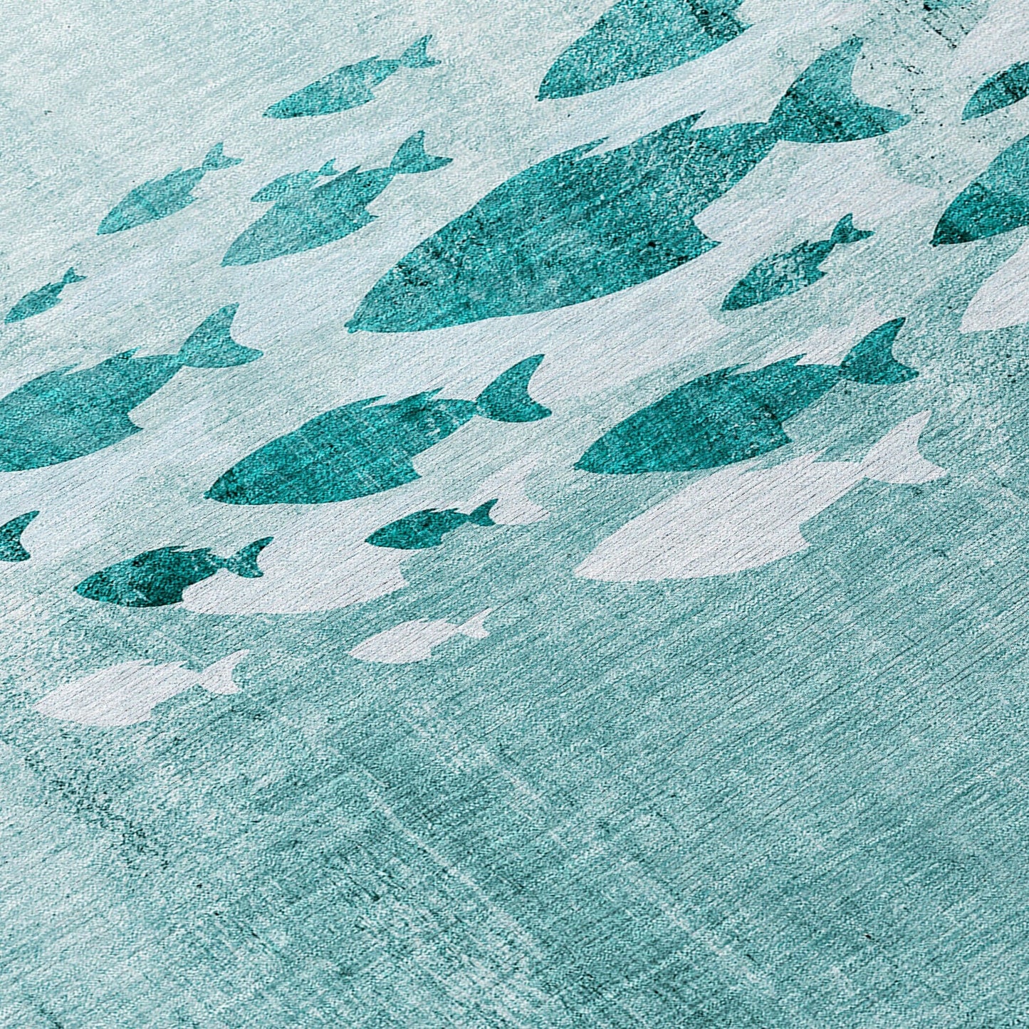 Tapis Chantille moderne Sea Life lavable en machine pour intérieur/extérieur