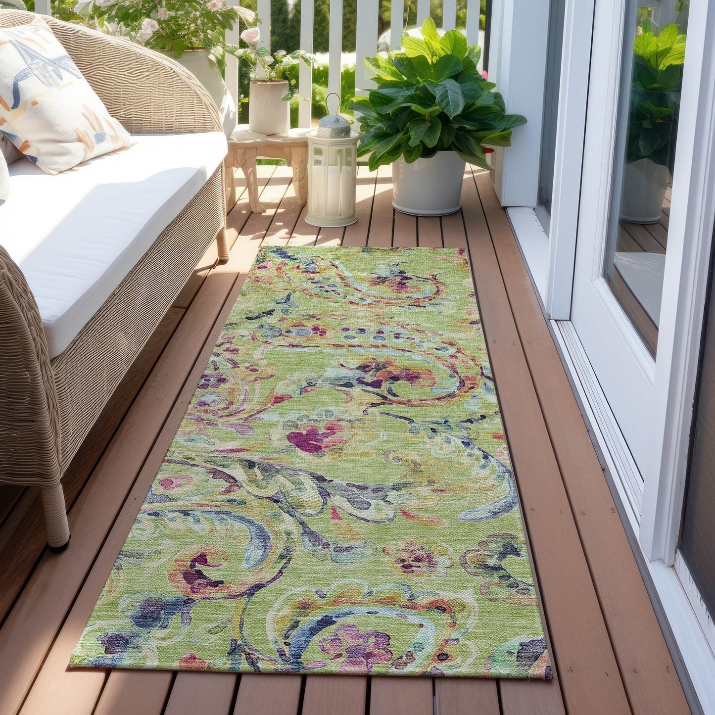 Tapis traditionnel Chantille lavable en machine pour intérieur/extérieur