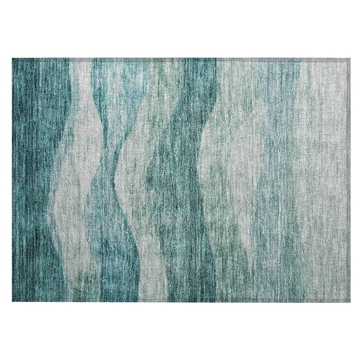 Tapis Chantille contemporain à vagues lavable en machine pour intérieur/extérieur