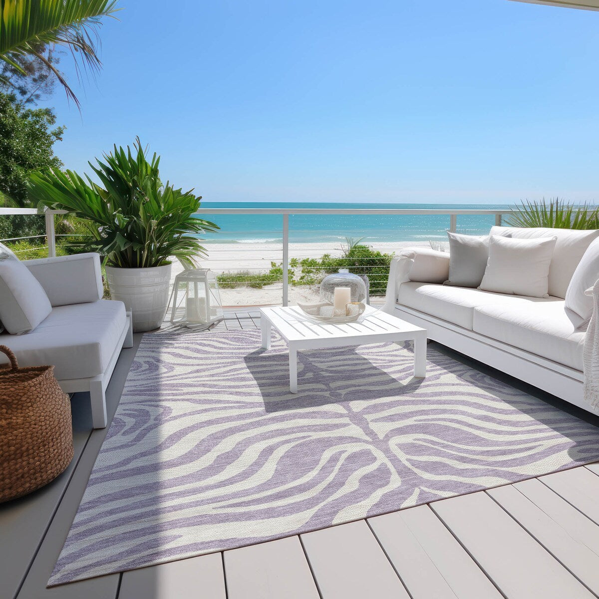 Tapis Chantille moderne à imprimé animal, lavable en machine, pour intérieur/extérieur