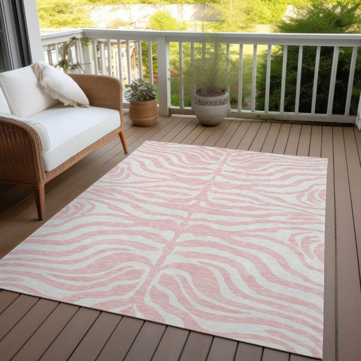 Tapis Chantille moderne à imprimé animal, lavable en machine, pour intérieur/extérieur