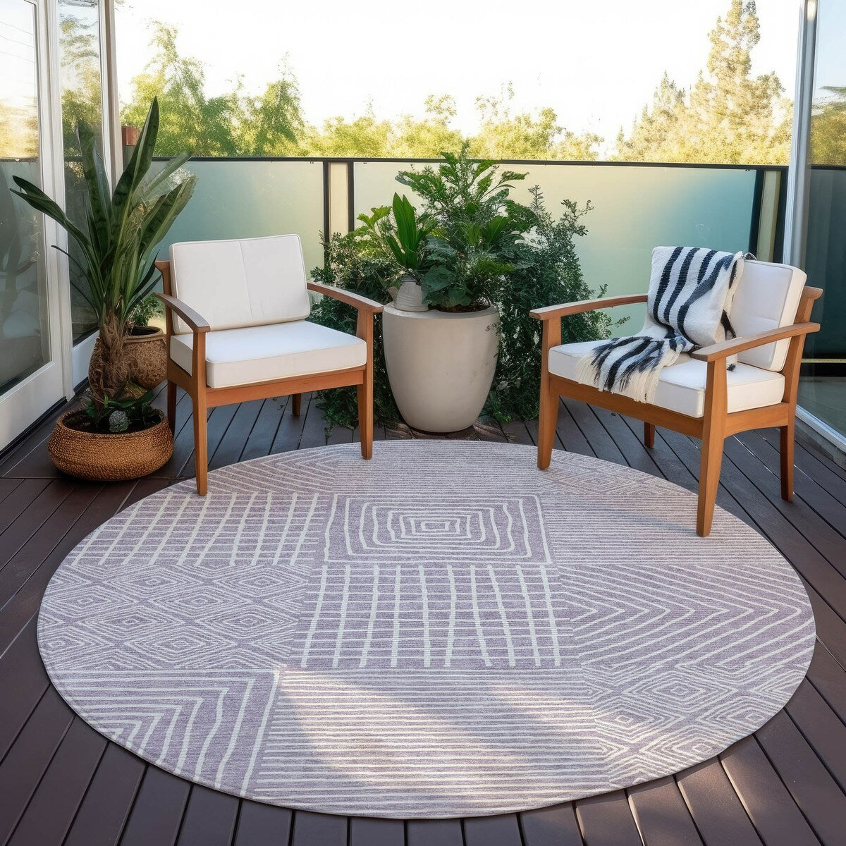 Tapis Chantille moderne en mosaïque lavable en machine pour intérieur/extérieur