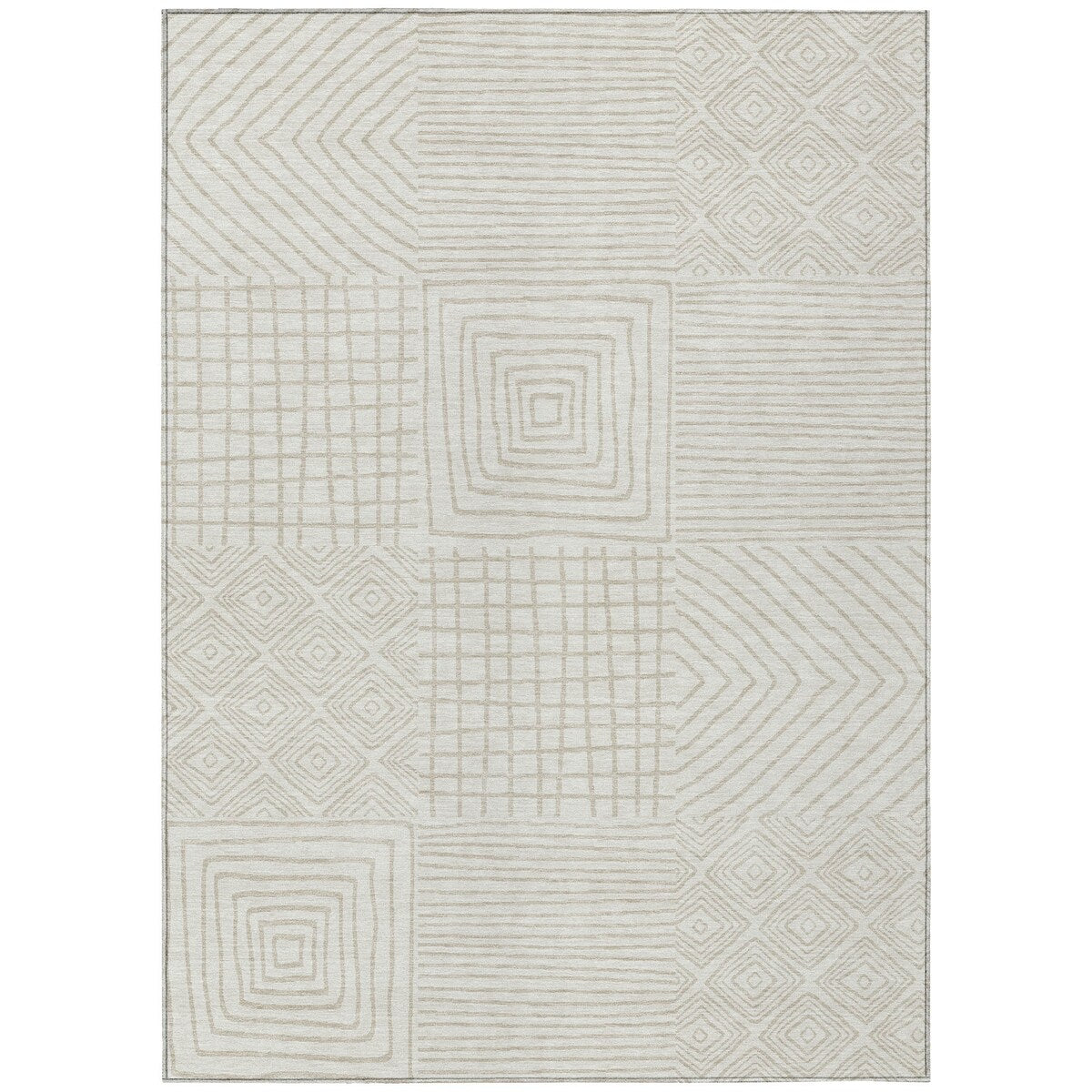 Tapis Chantille moderne en mosaïque lavable en machine pour intérieur/extérieur