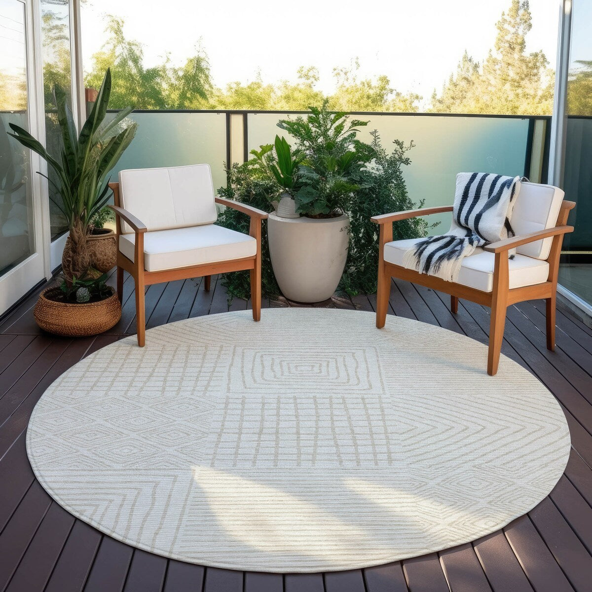 Tapis Chantille moderne en mosaïque lavable en machine pour intérieur/extérieur