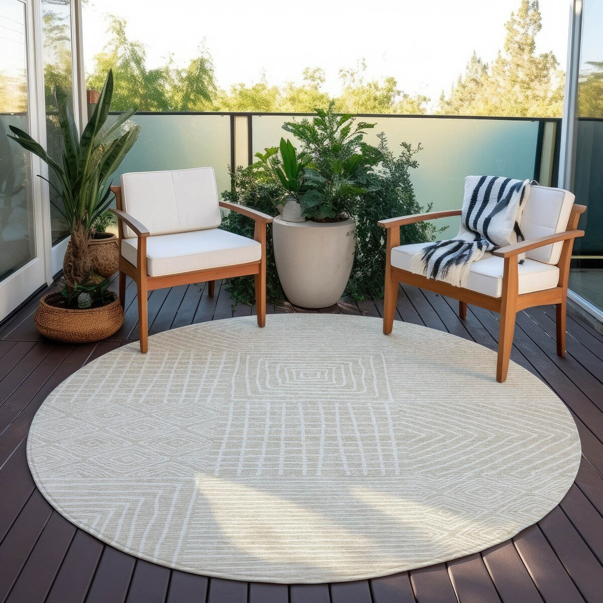 Tapis Chantille moderne en mosaïque lavable en machine pour intérieur/extérieur